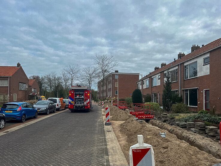 Gaslek bij graafwerkzaamheden in Kievitstraat - Foto: Martijn Schaap