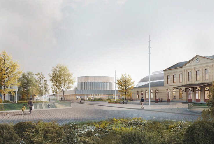 Impressie van de vernieuwing van station Zwolle aan de centrumzijde. - Foto: Studio Nauta